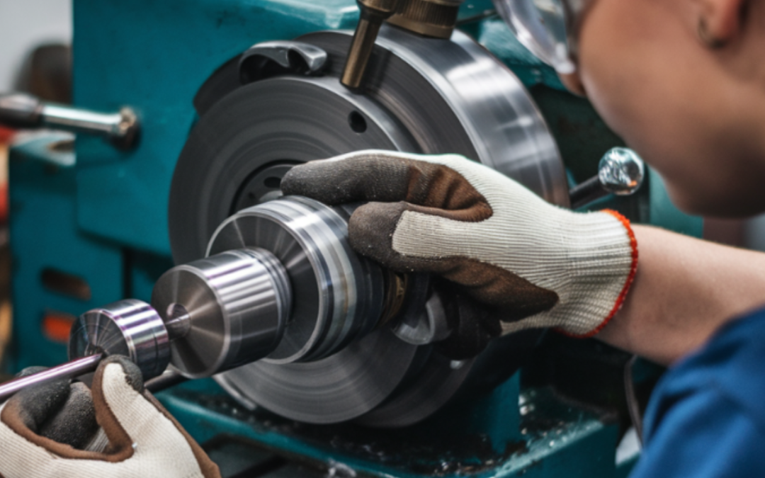 Componentes fabricados con torno mecánico industrial